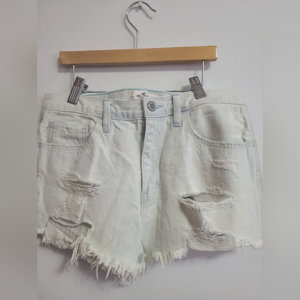 Hollister Light Wash Distressed Jean Shorts
